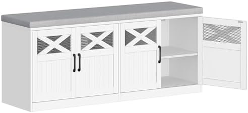 hzuaneri 47.2" shoe storage bench with 4 barn, view 9