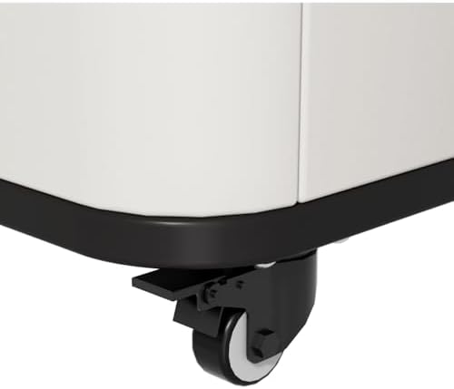 zzm 110 gallon outdoor deck box with wheels on a desk or shelf