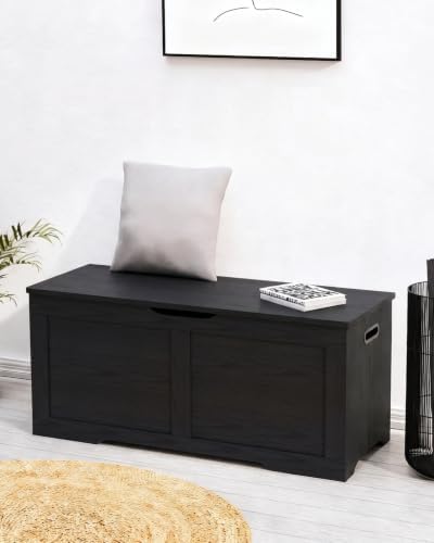 timberer 39.4" storage chest with 2 safety hinges, front angle view