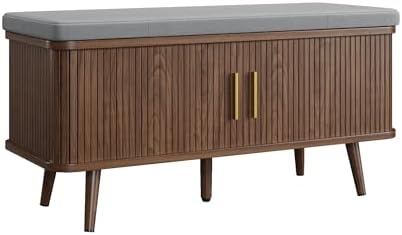 decofy shoe storage bench with cushion and sliding, view 9