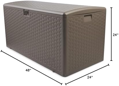 plastic development group deck box, standard close, driftwood, view 10