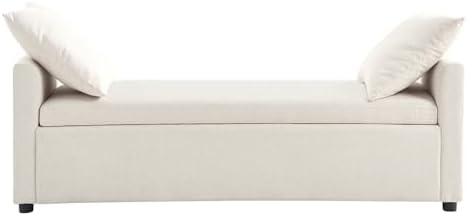 hulala home 59" storage bench with 2 throw, front angle view