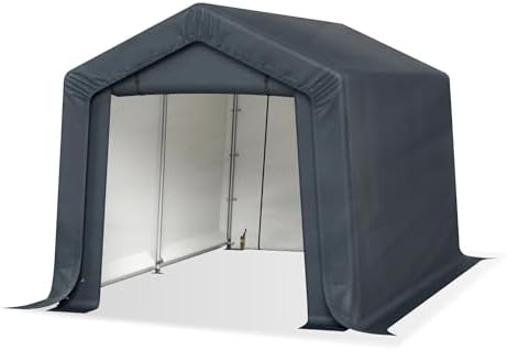 sophia & william storage shed, 8x12 ft portable, front angle view