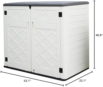 mrosaa large horizontal storage sheds,38 cu.ft. outdoor storage, front angle view