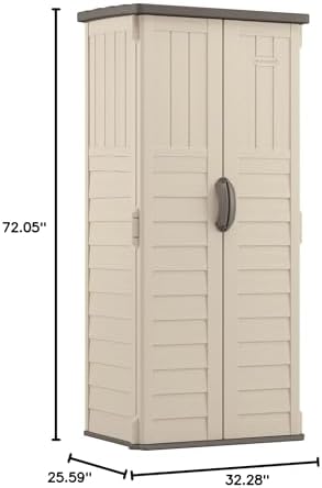 suncast vertical outdoor storage shed with all-weather construction, view 10