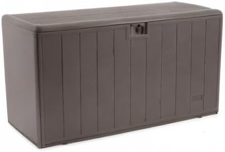plastic development group deck box, standard close, driftwood, view 10