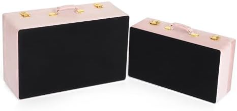hofferruffer velvet storage trunks with wood frame, set, view 9