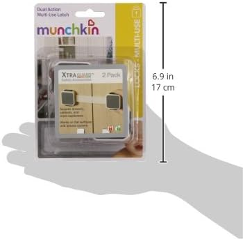 Munchkin® Xtraguard™ Child Safety Cabinet Locks, Double Locking Latches for Babyproofing Appliances, Toilets and More, 2 Count