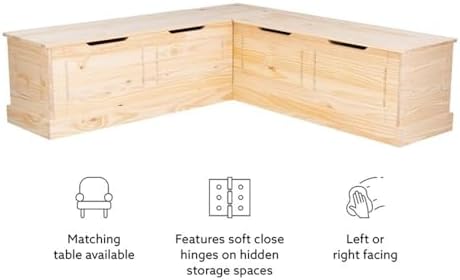 linon troyin rustic backless corner nook with storage, view 10