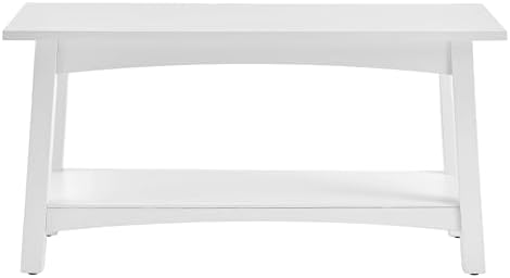 alaterre furniture craftsbury entryway bench with storage shelf, view 11