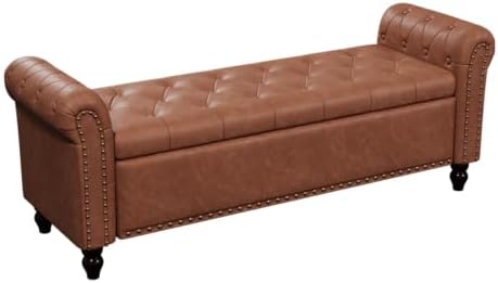 fivewillowise 55" bedroom bench, end of bed bench, view 9