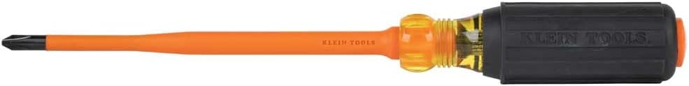 Klein Tools 6936INS Insulated Screwdriver, Made in USA, Screwdriver with 1000V Slim Profile Tip, #2 Phillips with 6-Inch Shank, Cushion-Grip Handle