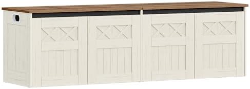 hzuaneri 59" farmhouse storage chest and bench |, front angle view