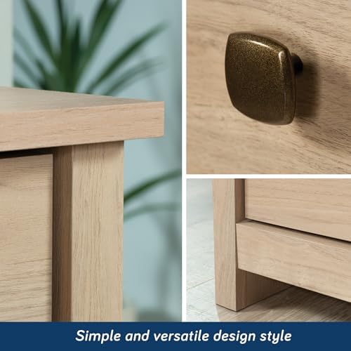 sauder river ranch 4-drawer bedroom chest, harvest walnut on a desk or shelf