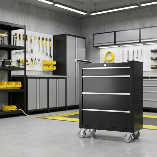 rolling tool chest, 4-drawer tool storage cabinet, tool, view 9