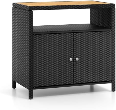 rattan storage cabinet, outdoor & indoor sideboards with, view 9