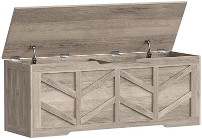 51.2" extra large storage chest, wooden storage bench, front angle view