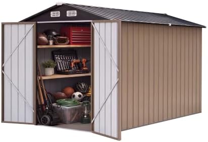 lausaint home 8 x 10 ft outdoor storage, front angle view