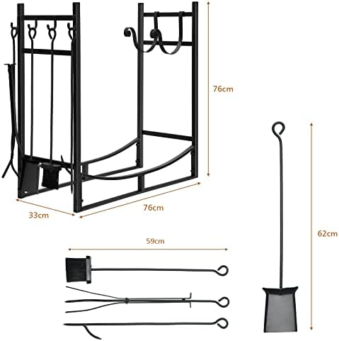s afstar 30” firewood rack, fireplace log holder, view 9