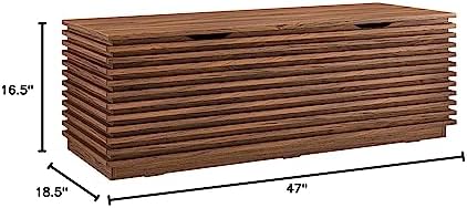 modway render 47" wood grain storage bench in, view 10