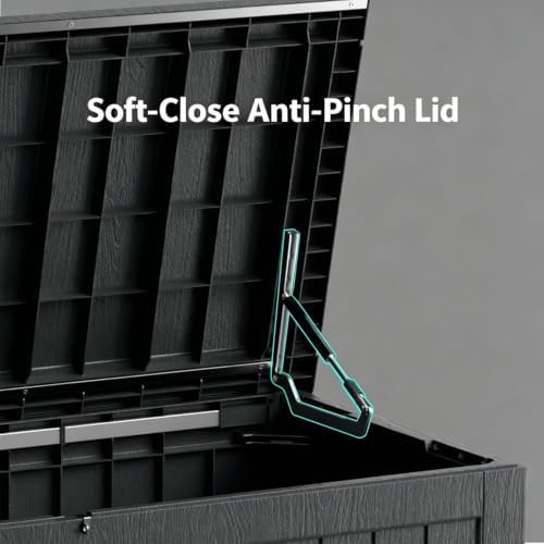 320 gallon outdoor storage box, deck boxes outdoor, front angle view