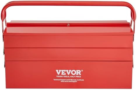 vevor metal tool box, 18-inch, 3-tier 5-tray portable, view 9