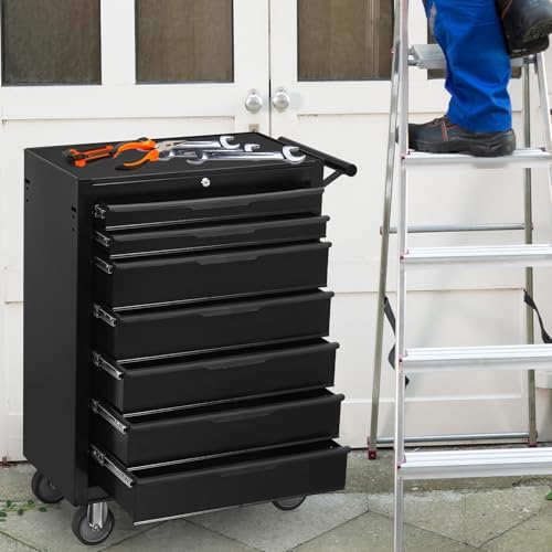 7-drawer rolling tool chest cabinet, large capacity metal, view 9