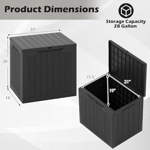 giantex 25 gallon outdoor storage box, patio deck, view 9