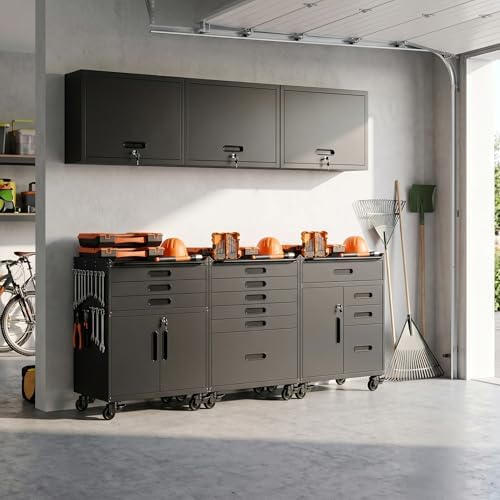 garage cabinet system | heavy duty steel all-in-one on a desk or shelf