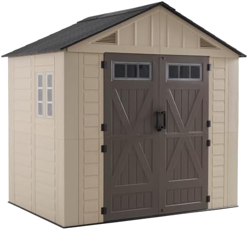 lazysunsets 8x6 ft outdoor storage shed, large resin, view 9