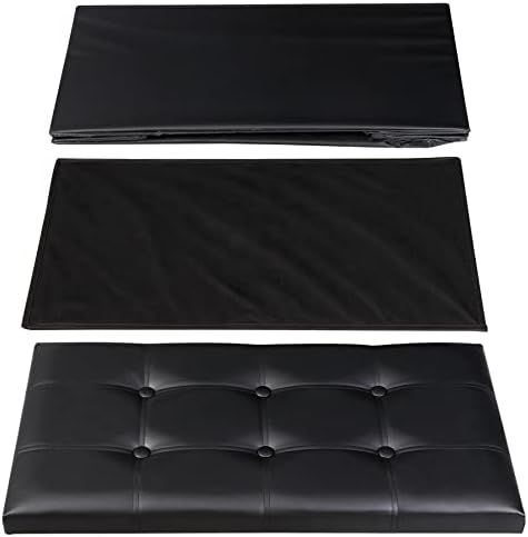zenstyle 30inches storage ottoman bench, folding footrest stool, view 9