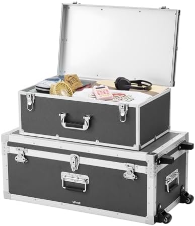 vevor storage trunk, set of 2, wooden suitcase, view 9