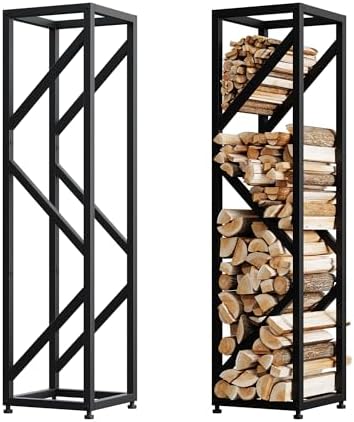 firewood rack indoor 47 inch tall, 4-tier heavy-duty, view 9