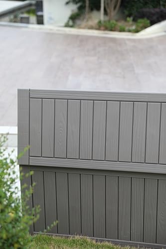 btexpert 80 gallon outdoor storage container deck box, front angle view