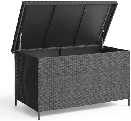 onbrill 158 gallon xl wicker deck box, outdoor, view 9