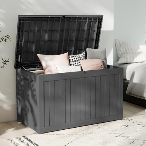 outdoor waterproof resin storage deck box lockable outside, view 9