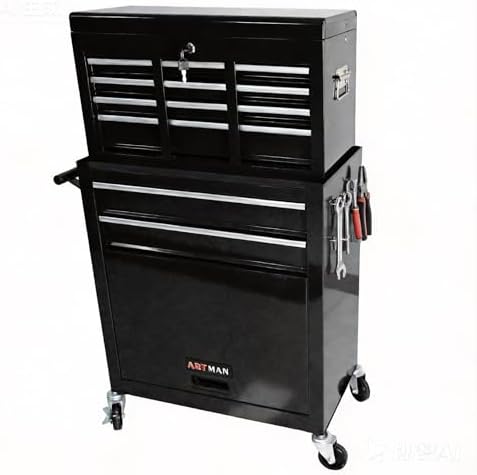 ryh 8 drawers rolling tool chest (black, 8, view 9