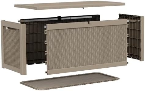 310 gallon lockable outdoor storage box – waterproof, front angle view