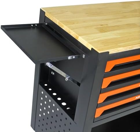 campfun 4 drawers tool box with wheels rolling, front angle view