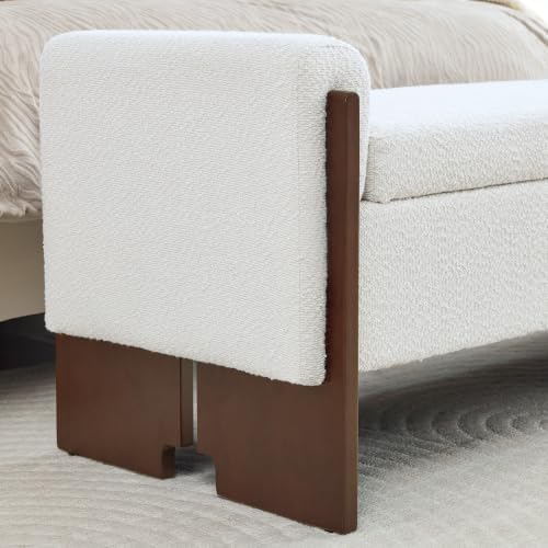 64"end of bed storage bench king size,bedroom bench, view 9