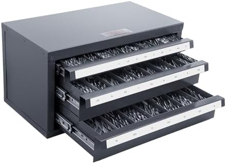 vevor drill bit organizer - three-drawer steel cabinet, view 9