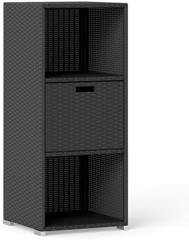tangkula rattan outdoor storage cabinet, patiojoy outdoor wicker, view 9
