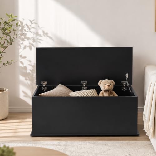 homcom 39.4" modern storage chest, lift top storage, view 9