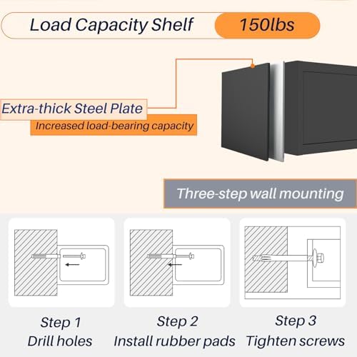 garage wall cabinet, 31.5" w metal wall mounted, view 9