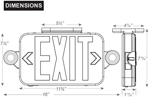 2 Pack Supreme LED All LED Decorative Red White Exit Sign & Emergency Light - Image 3