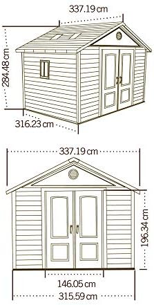 lifetime 6433 outdoor storage shed with windows, 11, front angle view