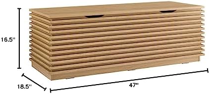 modway render 47" wood grain storage bench in, view 9