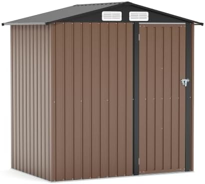 lausaint home outdoor storage sheds 6x4ft, waterproof metal on a desk or shelf