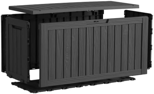 rojik 149 gallon outdoor storage box waterproof,weatherproof deck on a desk or shelf