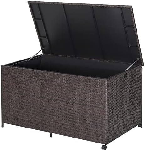 giantex wicker outdoor deck box - 133 gallon, view 9